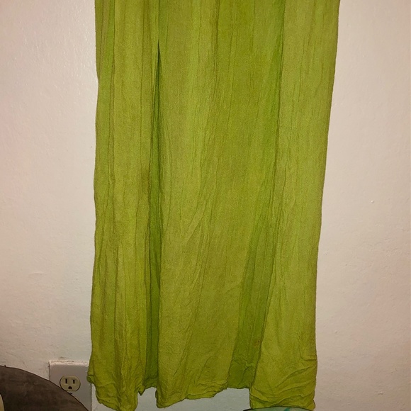 Lime green floral maxi sleeveless dress - Picture 9 of 12